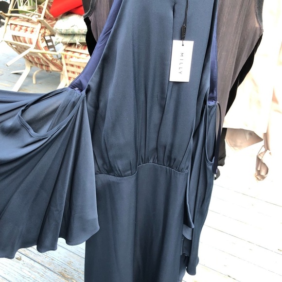 Milly  size 10 Navy “The Selina” Silk dress perfect for wedding ,special event - Picture 7 of 14